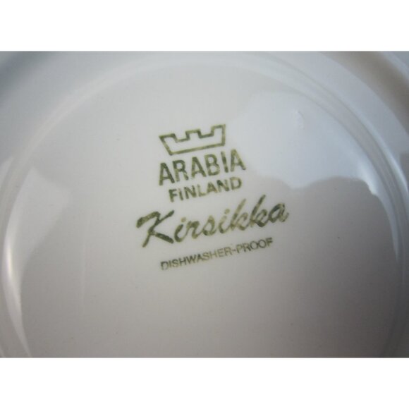 Arabia Finland Kirsikka Cherry Cherries Flat Cup with Saucer - Picture 6 of 8